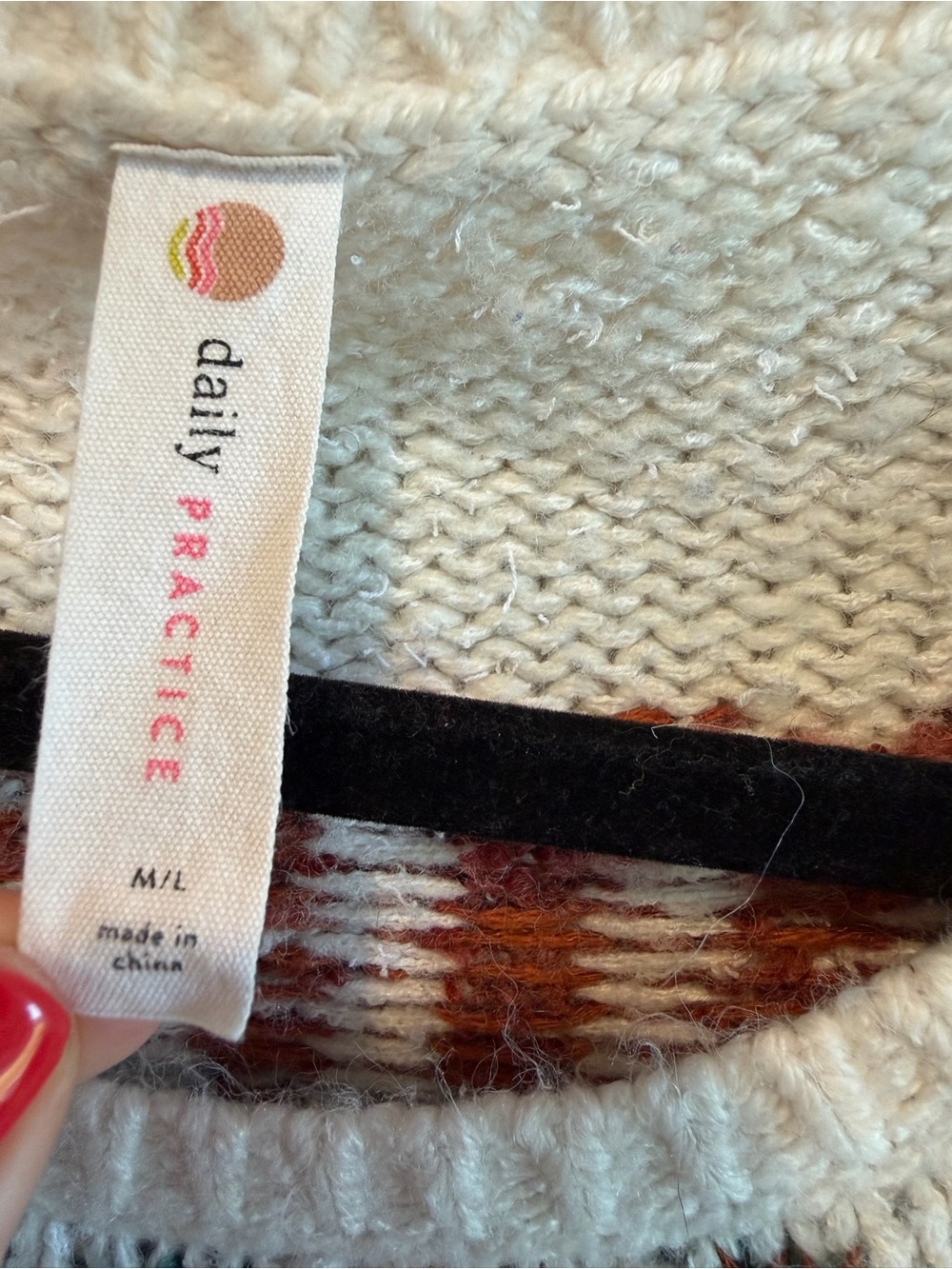 Anthropologie Daily Practice Nordic Sweater Cotton/Wool Blend size Med / Large - Picture 6 of 11